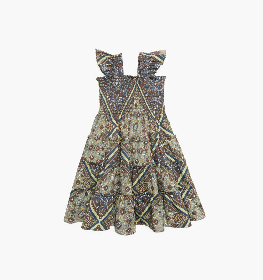The Tiny Ellie Nap Dress - Olive Equestrian Scarf