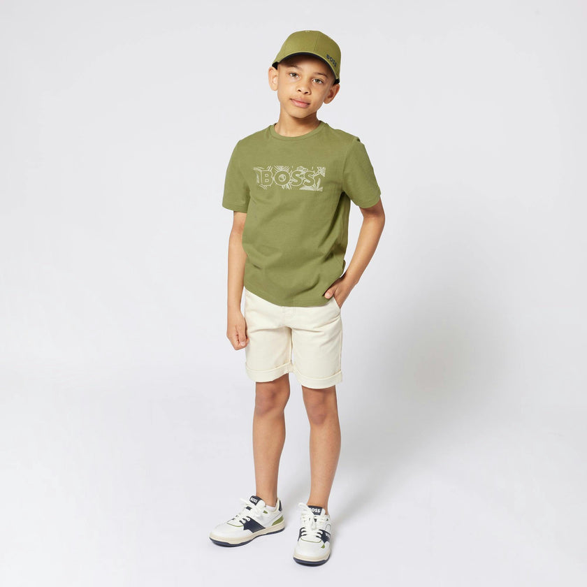 Olive Green Leaf Logo T-Shirt