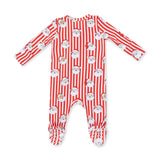 Vintage Santa Stripe - 2 Way Zipper Footie