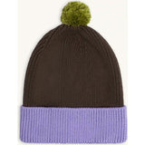children's cotton beanie - lilac & brown