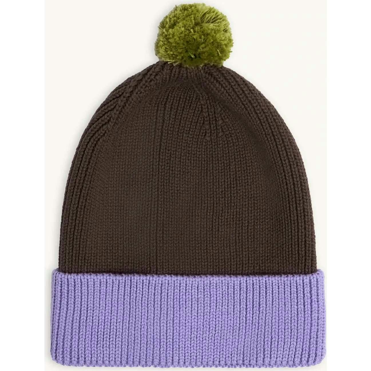 children's cotton beanie - lilac & brown
