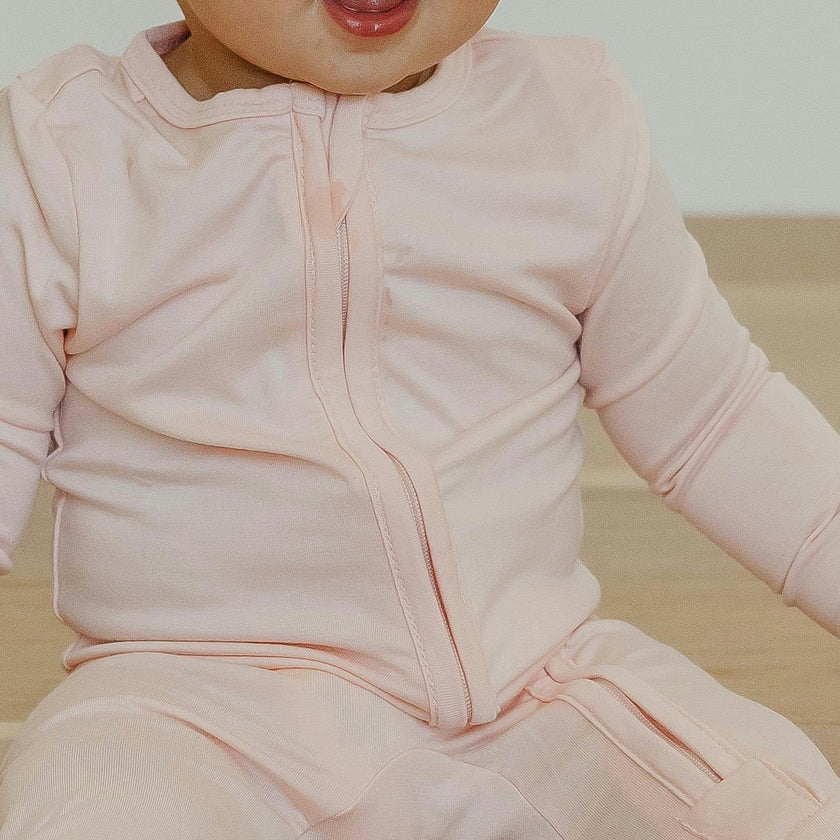 Zip-Up Footie Pajama - Blush