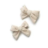 Halo Luxe Vivienne Studded Velvet Double Clip Set - Off White