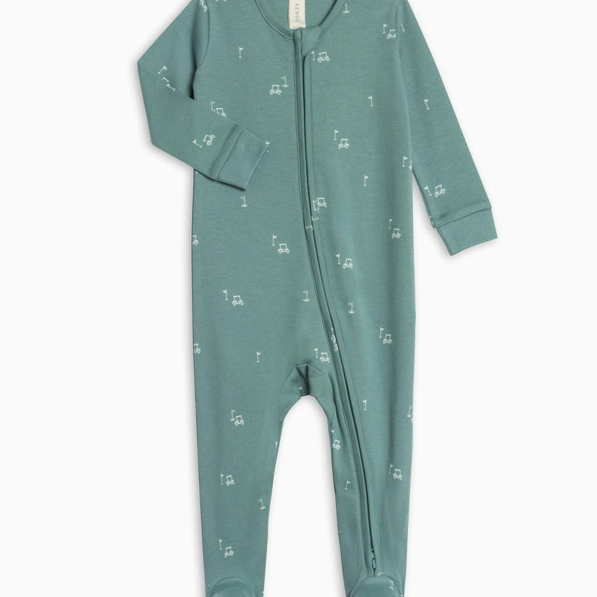 Peyton Zipper Sleeper - Fairway / Laguna + Powder