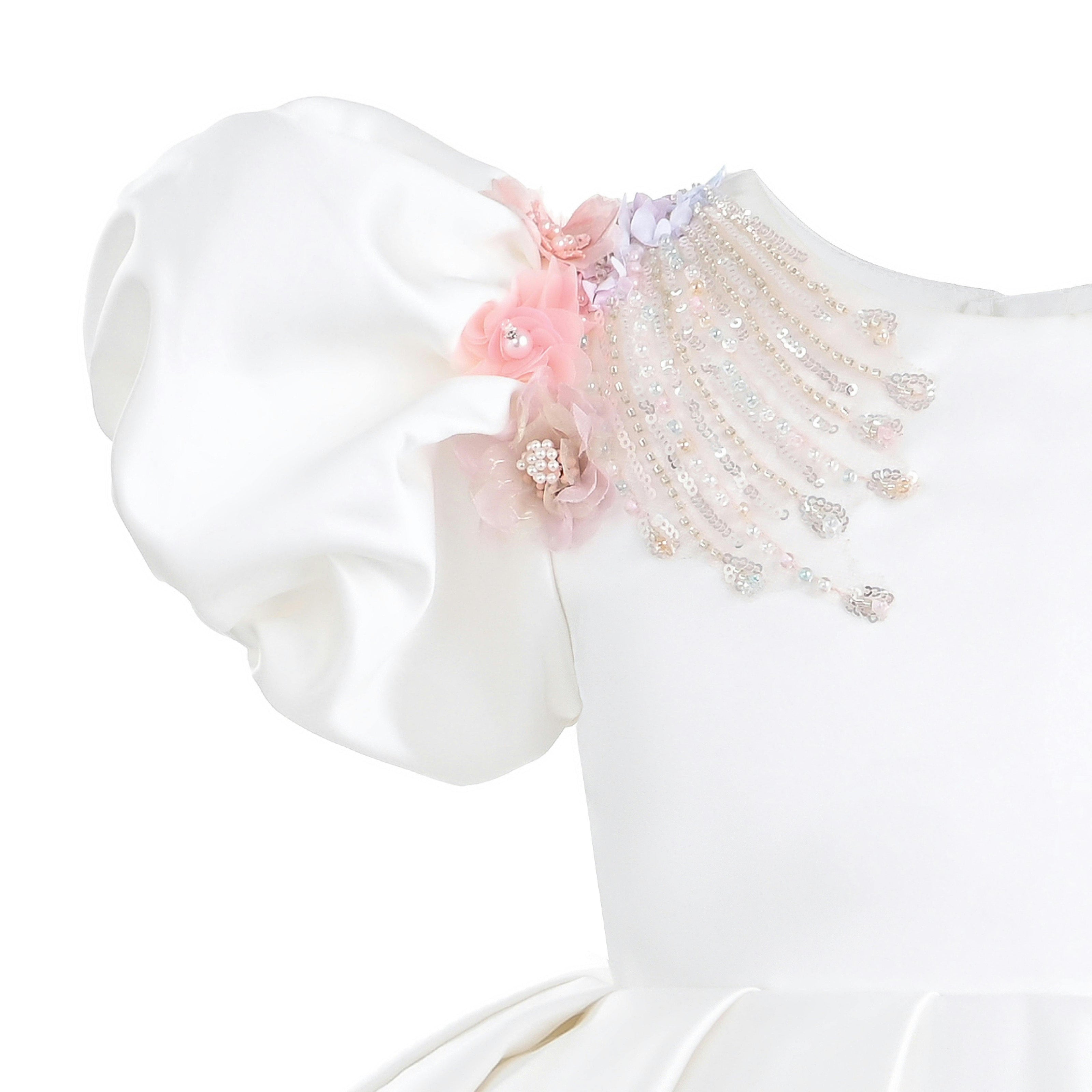 White Noeline Floral Appliqué Dress