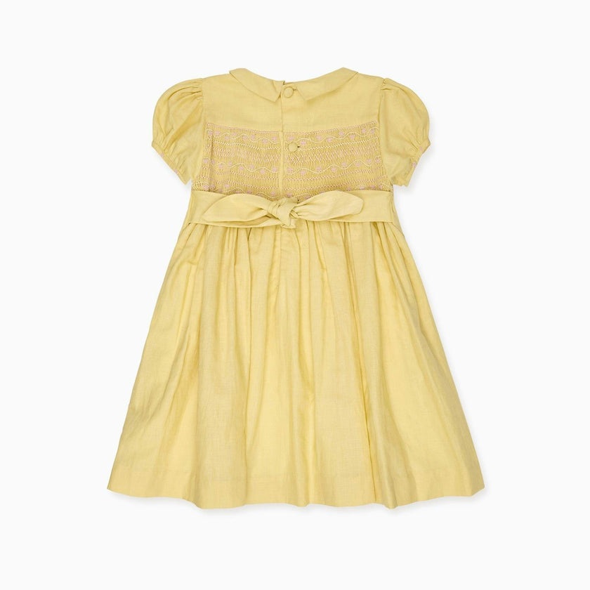 Nicky Hilton x La Coqueta Lemon Dolly Girl Hand-Smocked Dress
