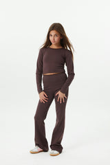 Lucy Brown Cotton Spandex Long Sleeve
