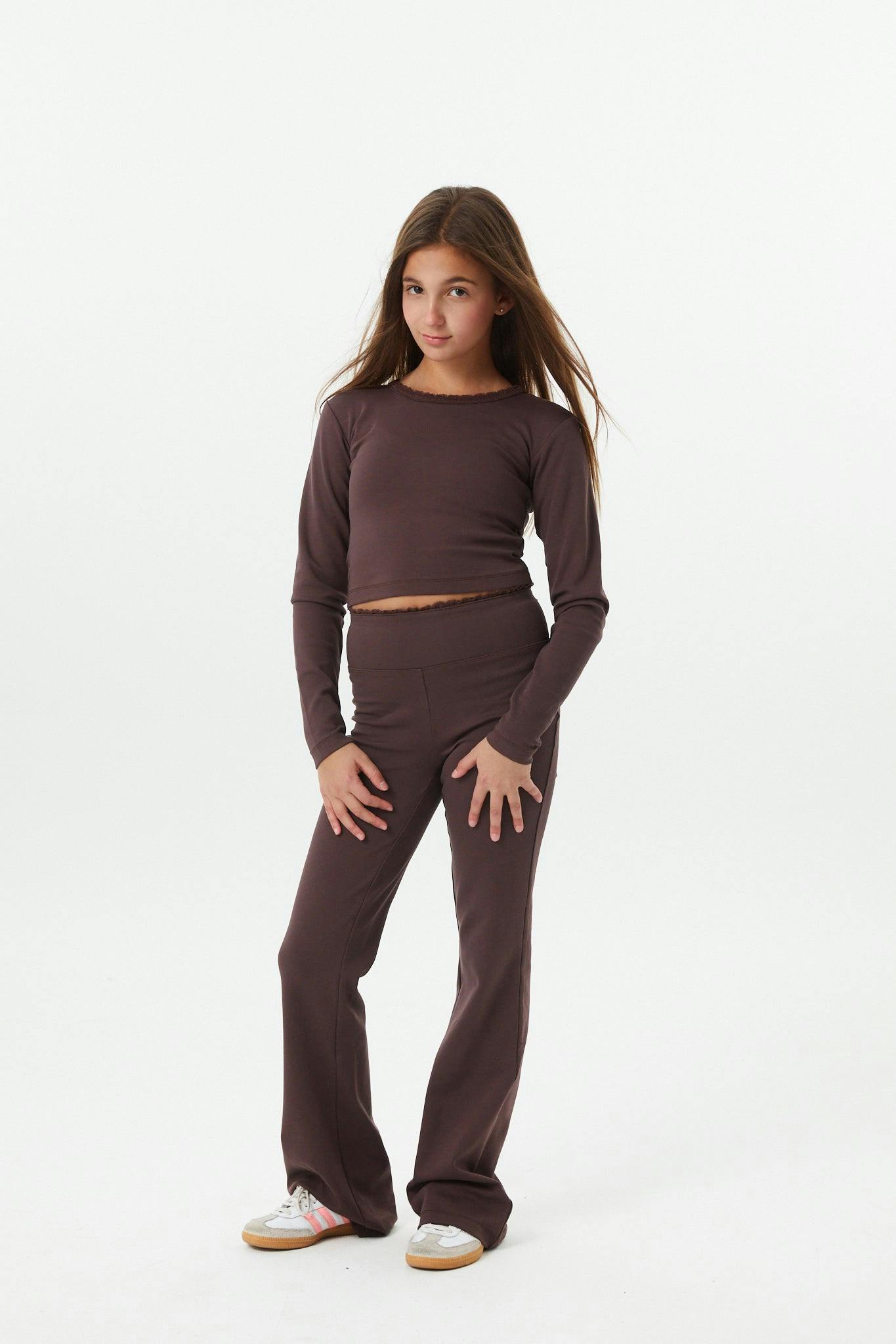 Lucy Brown Cotton Spandex Long Sleeve