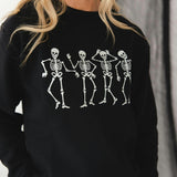 Glow In The Dark Silly Skelly Halloween Women's Sweatshirt