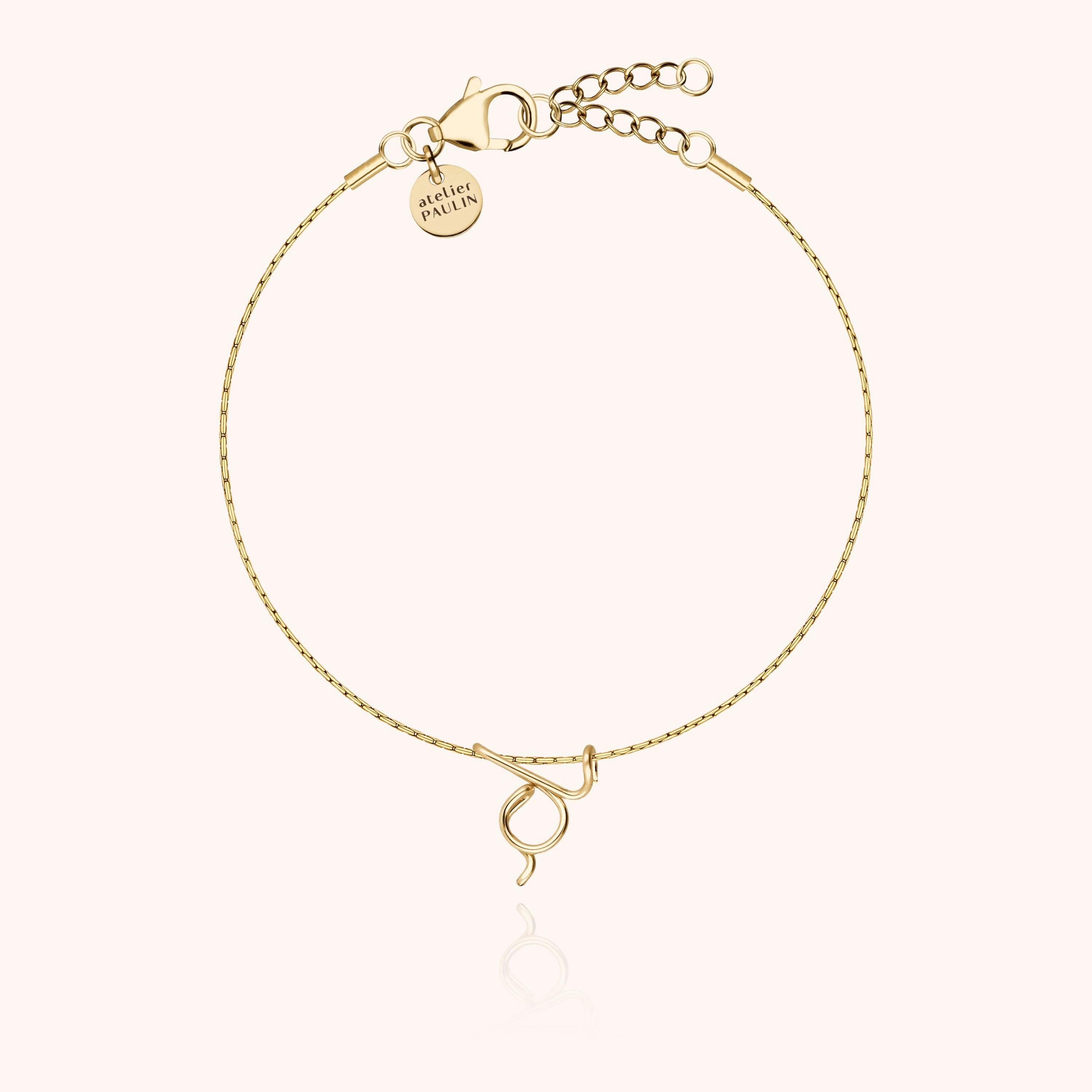Initial Bracelet, 14k Yellow Gold Filled