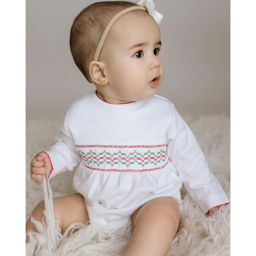 Christmas Smocked Bubble Romper