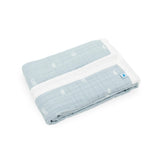 Cotton Muslin Baby Quilt - Blue Rainbow
