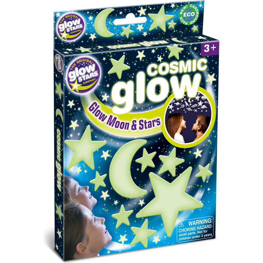 The Original Glowstars: Cosmic Glow Moon & Stars Self-Adhesive Pads for Décor