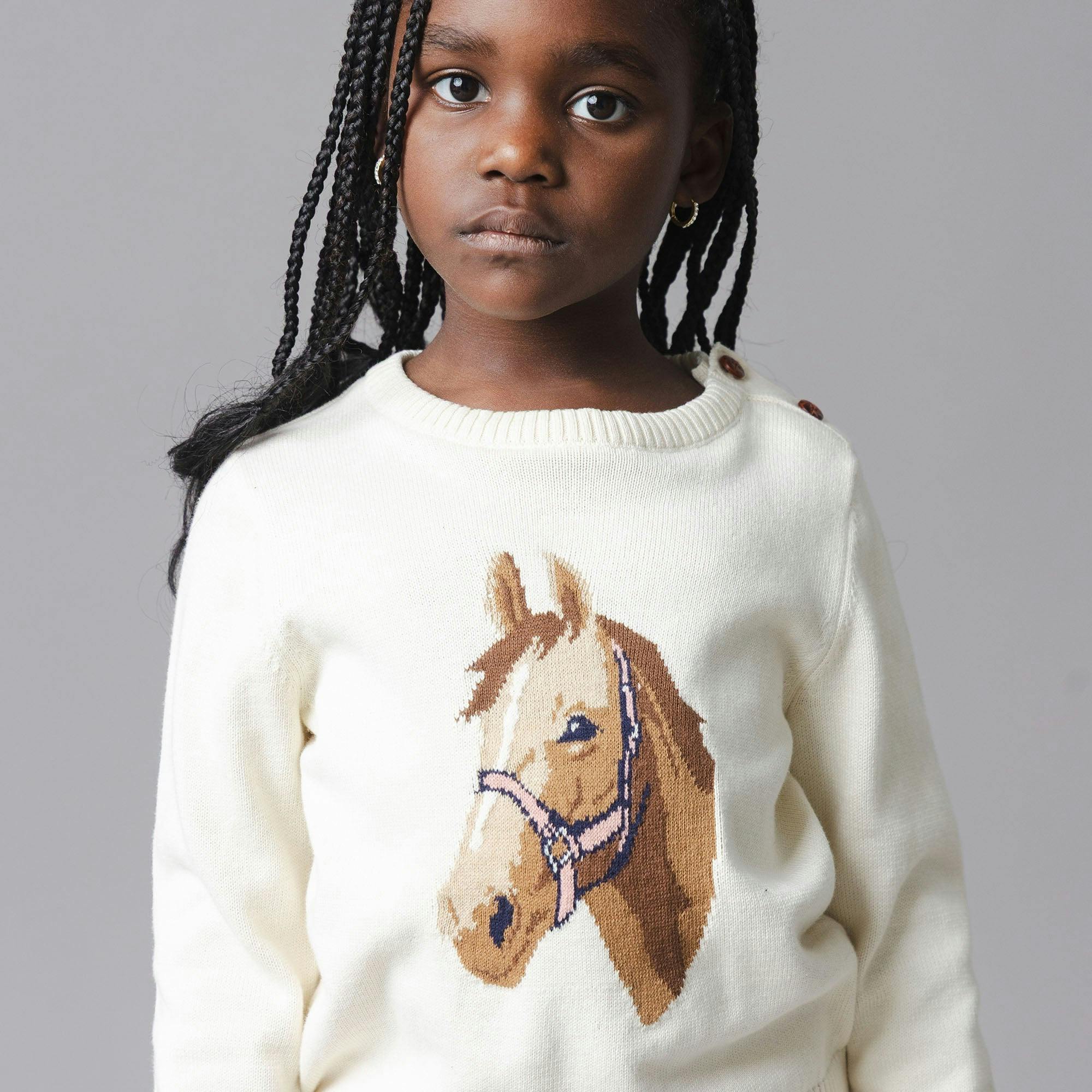 Organic Horse Intarsia Sweater