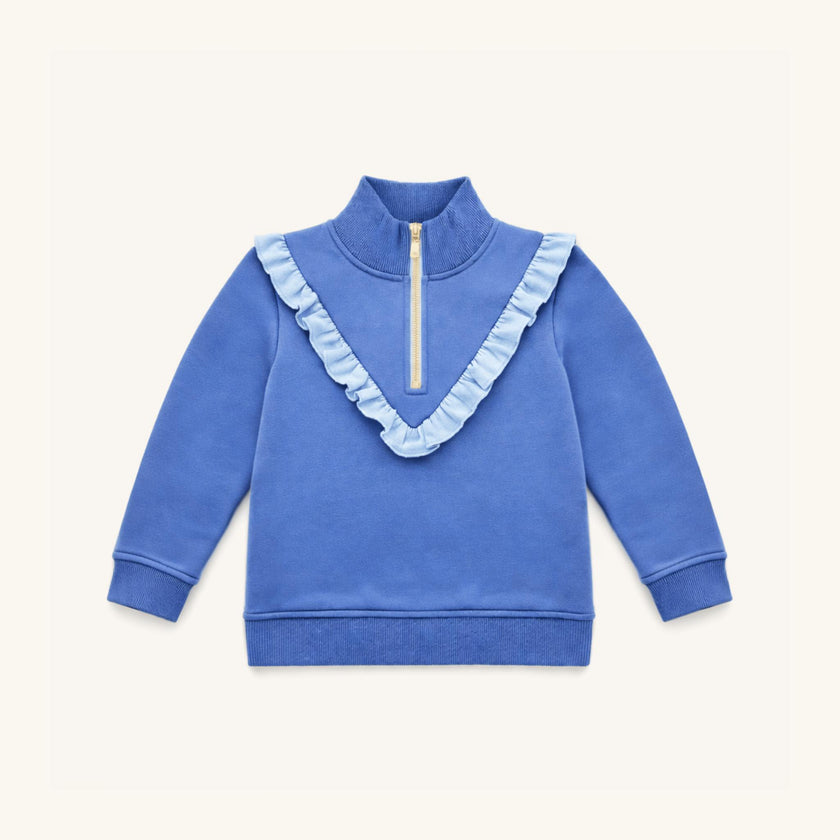 Girls' Half Zip in Blue/Light Blue