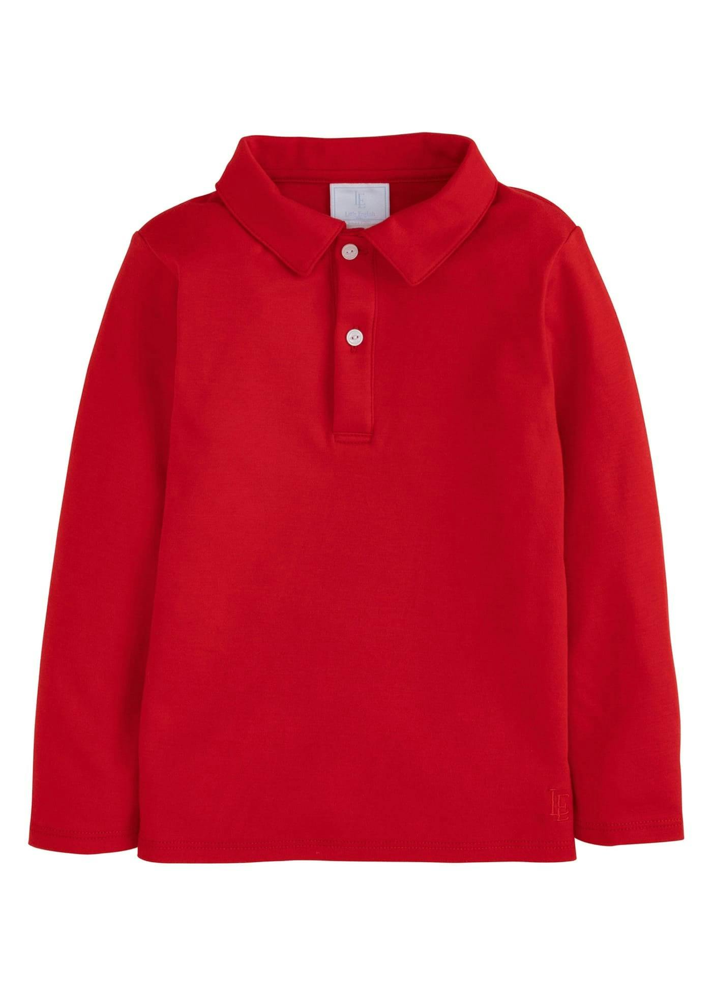 Long Sleeve Polo - Red