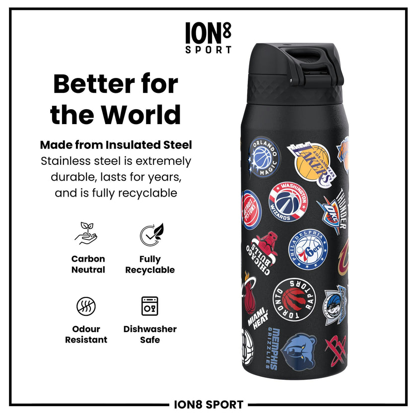 24oz - NBA x ION8 Sport Waterbottle - Stainless Steel, Double Wall Vacuum Insulated - NBA Multi-Team