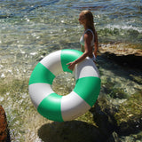 Tube Pool Ring: Zest - Neon Green Stripe