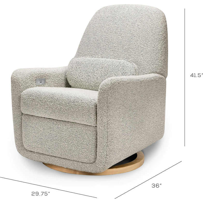 Arc Electronic Recliner and Swivel Glider in Boucle with USB port