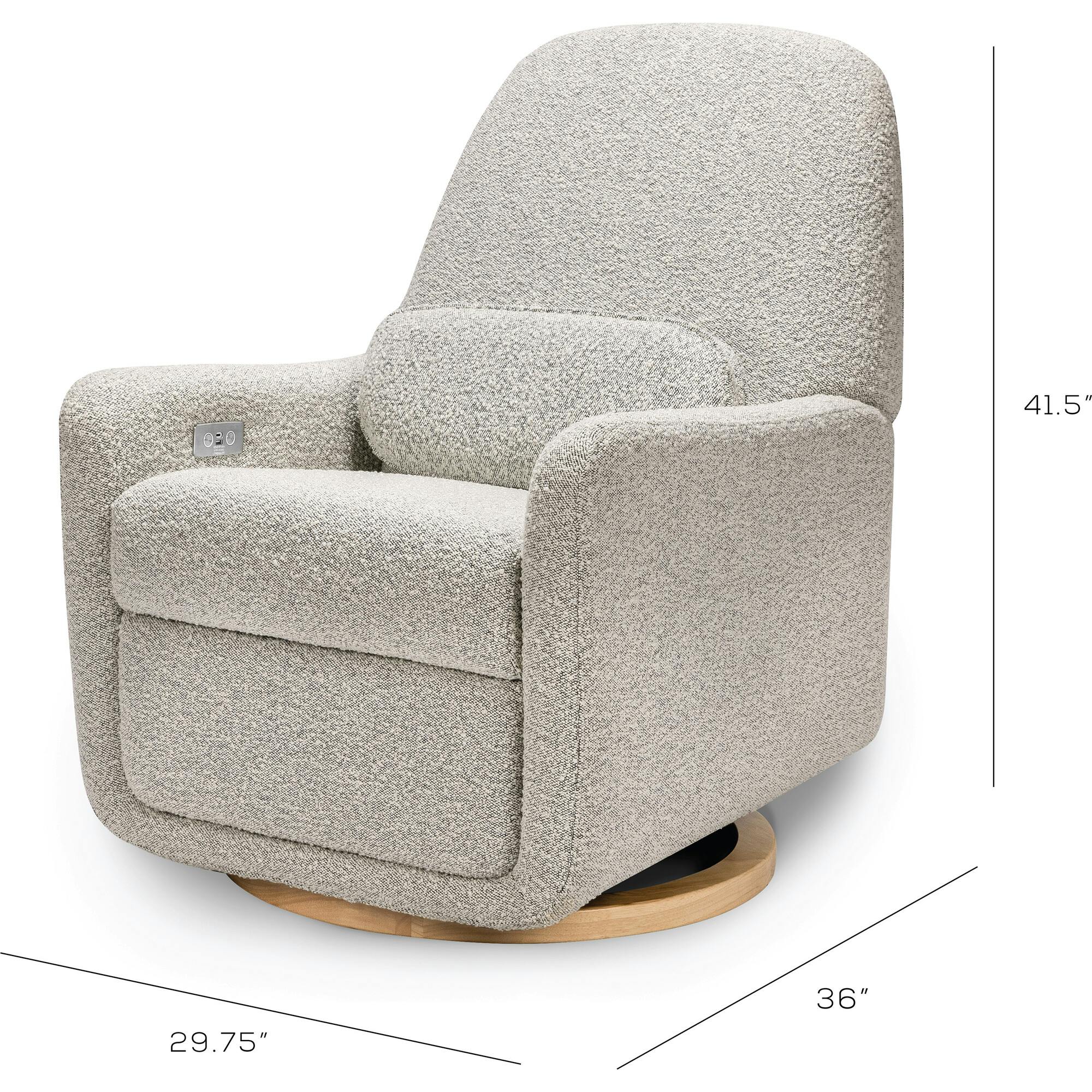 Arc Electronic Recliner and Swivel Glider in Boucle with USB port