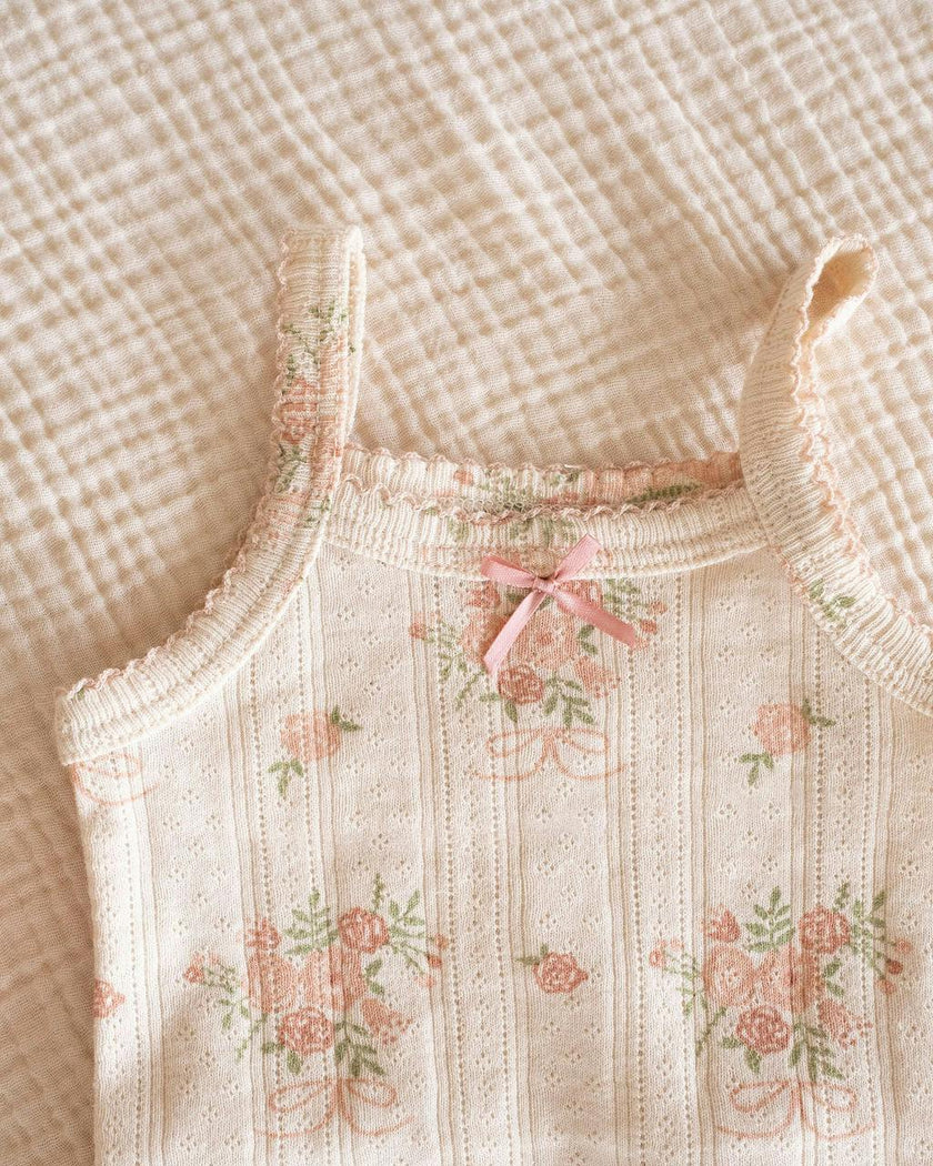 Pointelle Strap Onesie in Parfait Pink