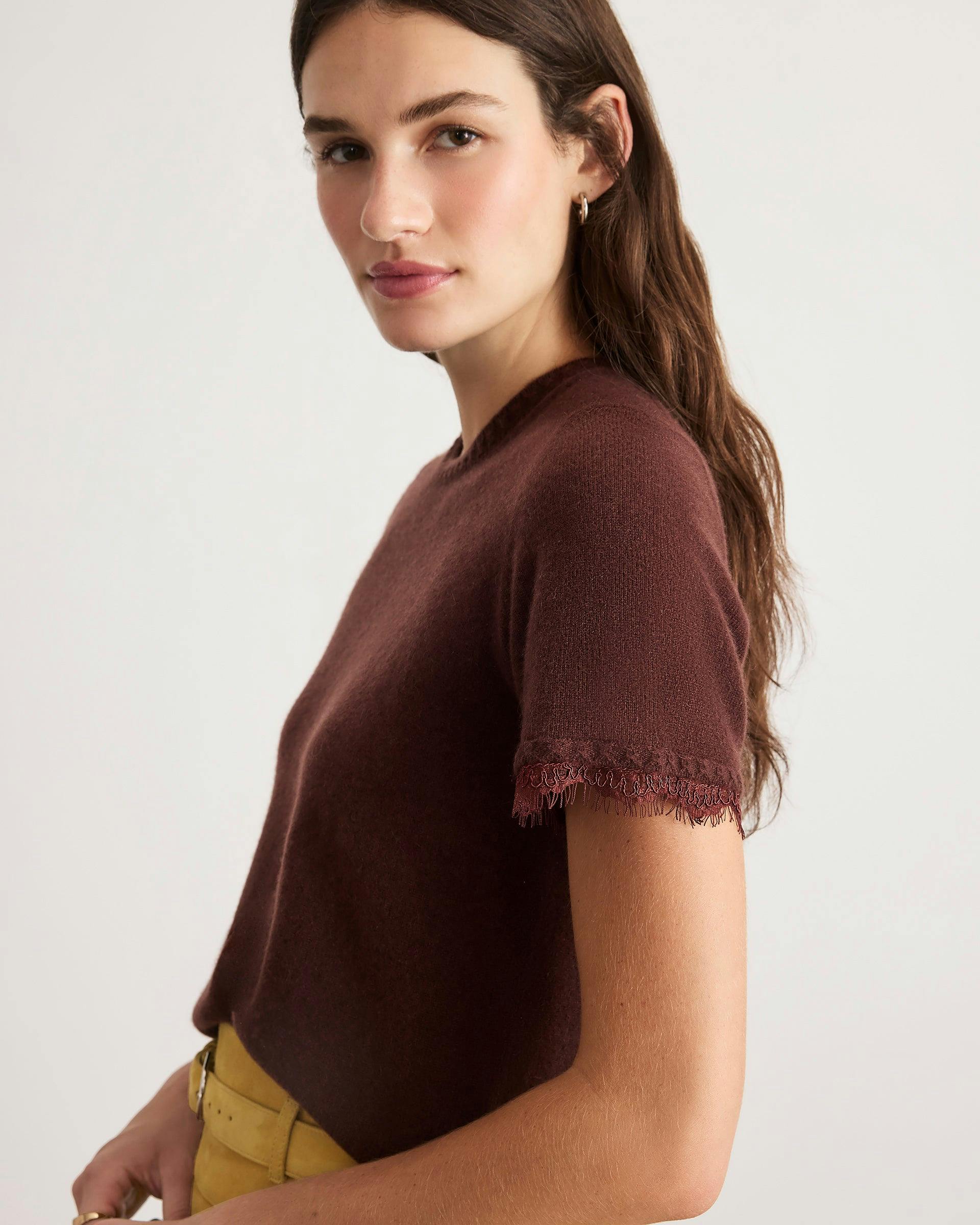 Dailey Cashmere Top with Lace