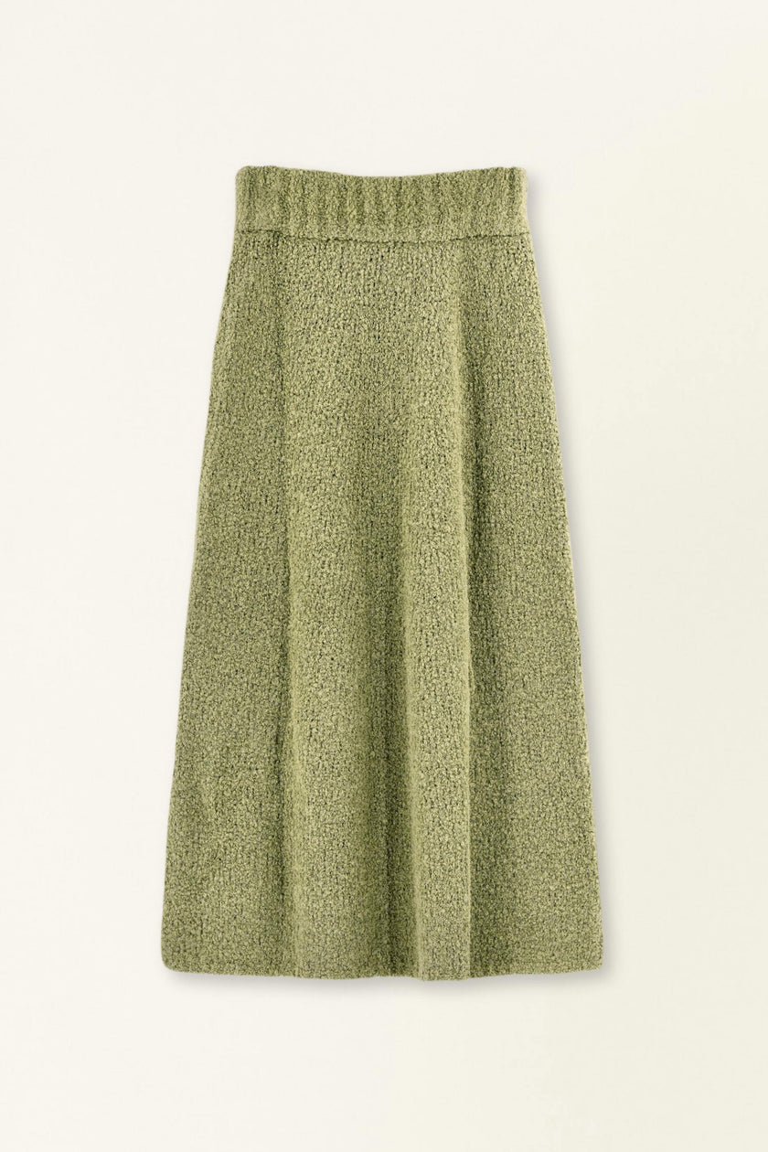 Estes Boucle Knit Skirt in Matcha