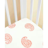 Block-Printed Cotton Fitted Crib Sheet