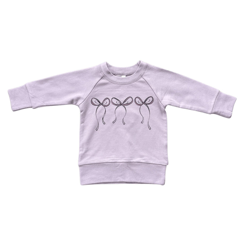 Girls Raglan Sweatshirt in Hair Bow