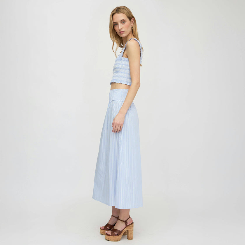 The Azalea Nap Top - Blue/White Stripe