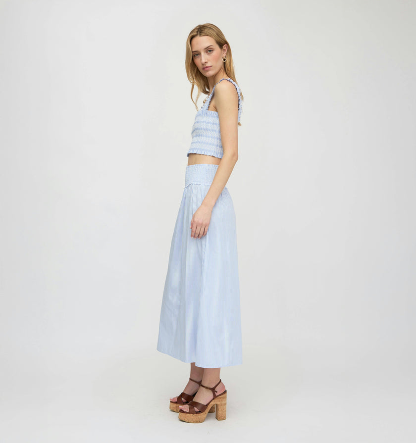 The Delphine Nap Skirt - Blue/White Stripe