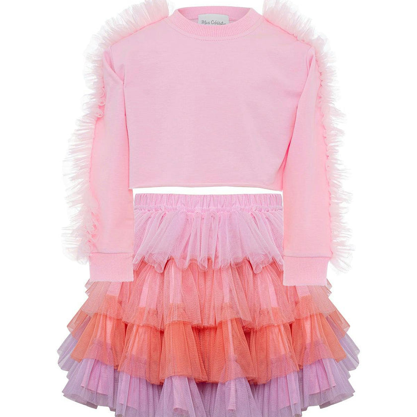 Pink Poppy Sweatshirt And Tutu Set