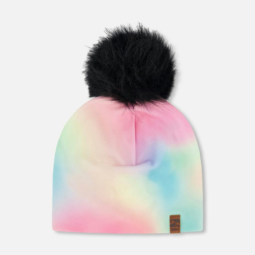 Stretch Jersey Hat With Pompom