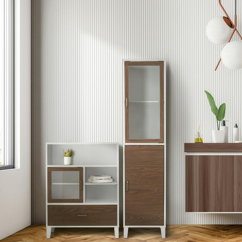 Tyler Modern Wooden Floor Storage Cabinet with Drawer for Bathrooms