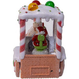 7.5-Inch Battery Operated USB LED Lighted Santa Train Lantern with Spinning Glitter Water.
