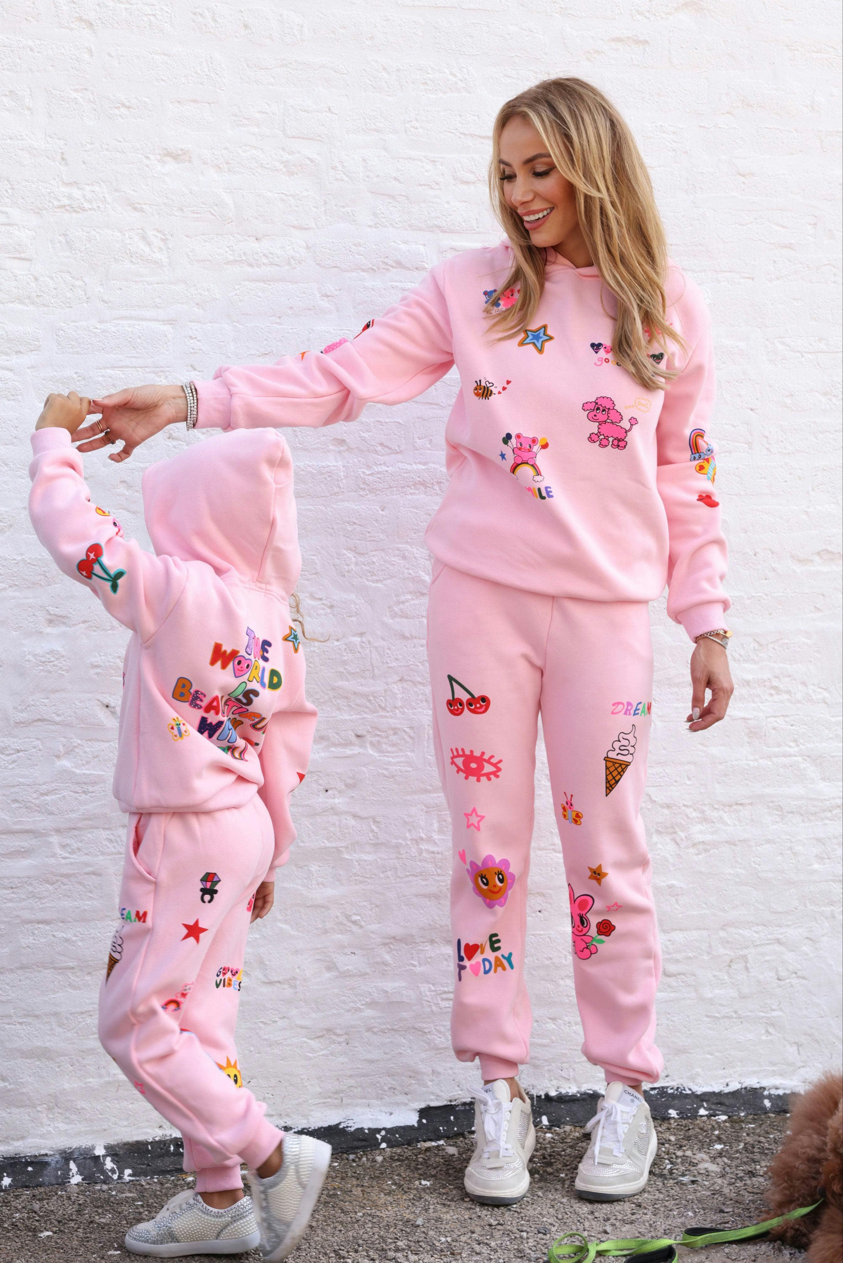 Women's Doodle Art Set Pink Pink