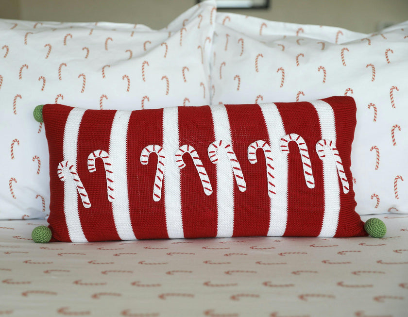 Candy Cane with Stripes Pillow