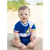 Pique Knit Shortall With Sailboat