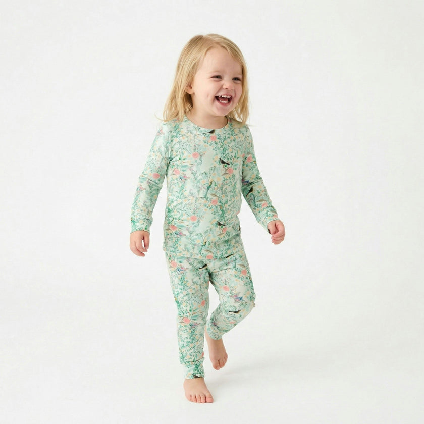 Sage Blossom Bamboo Toddler Pajama Set