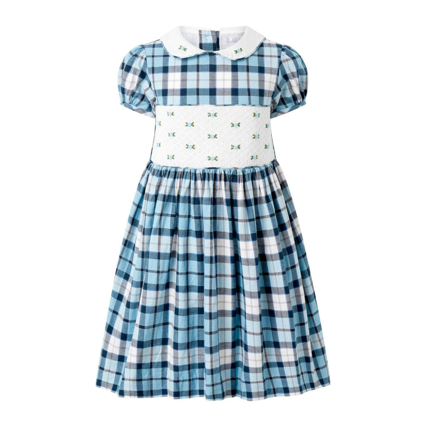 Blue Check Smocked Dress