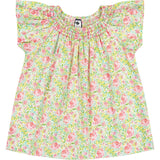 Molly Smocked Neck Ruffle Sleeve Top, Florals