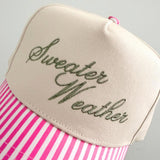 Sweater Weather Striped Brim Hat