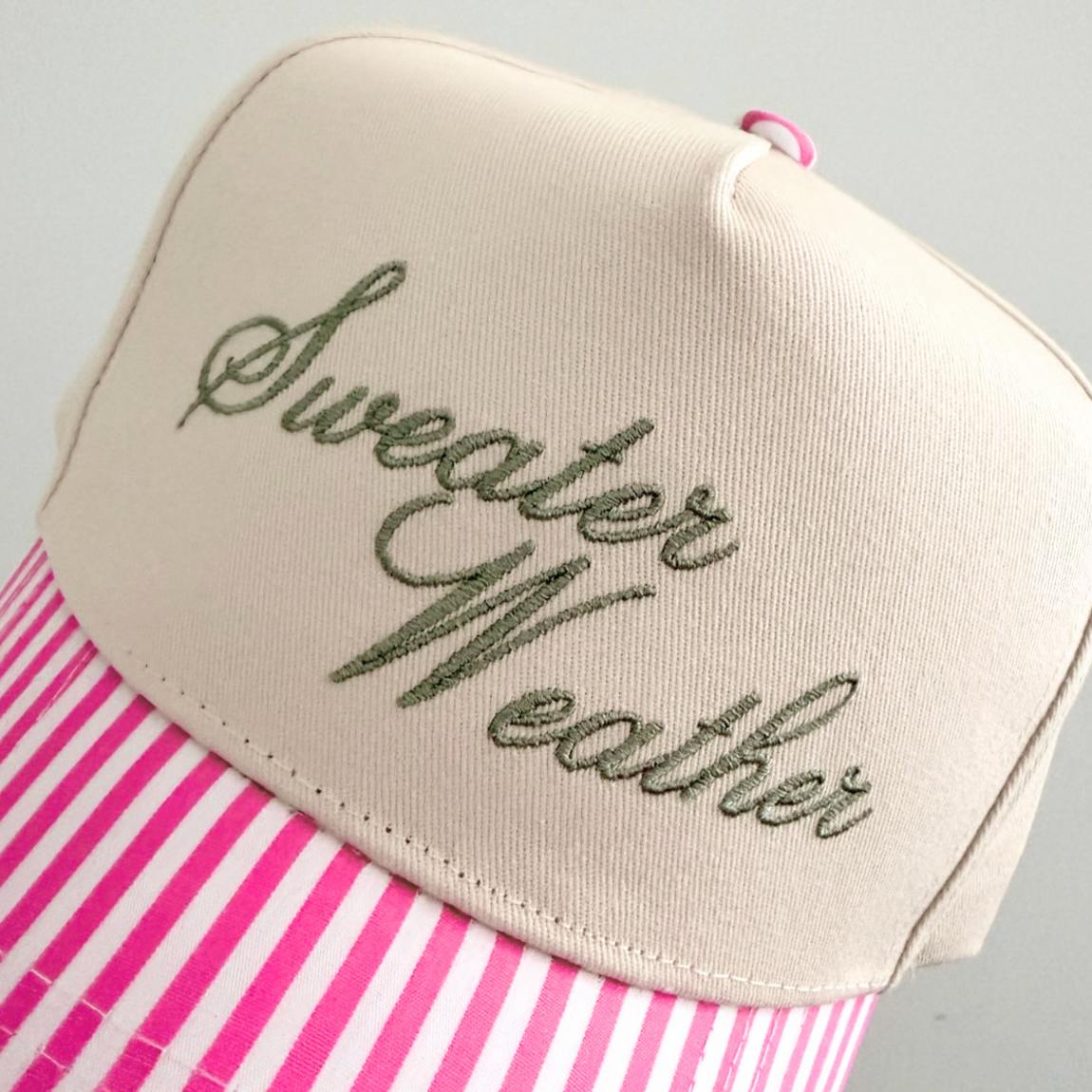 Sweater Weather Striped Brim Hat
