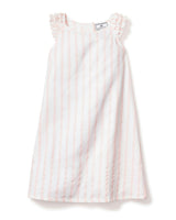 Girl's Twill Amelie Nightgown in Pink Stripe
