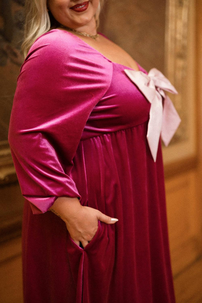 Jewel Dress in Merry Magenta Velvet
