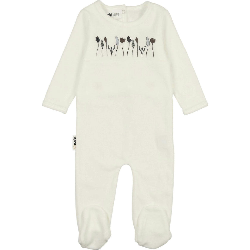 Boys Winter Garden Embroidered Long Sleeve Long Sleeve Footie