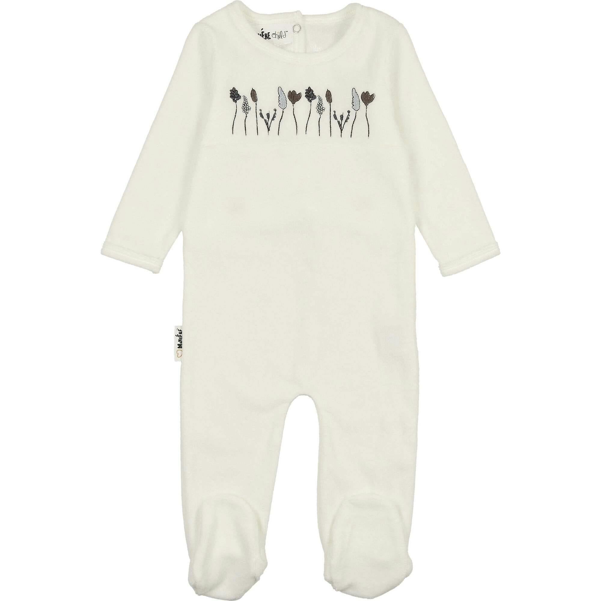 Boys Winter Garden Embroidered Long Sleeve Long Sleeve Footie