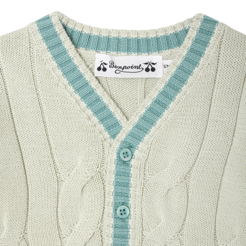 BONPOINT Giorginol Baby Cardigan - Bleu Gris