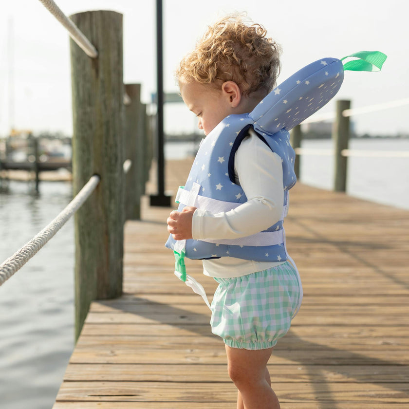 Swim Shorties in Harbour Breeze Gingham