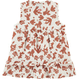 Flutter Cap Sleeves Gauze Ruffle Hem Dress